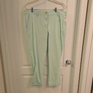 Talbots Light Green Chino Pants Size 14 New with Tags